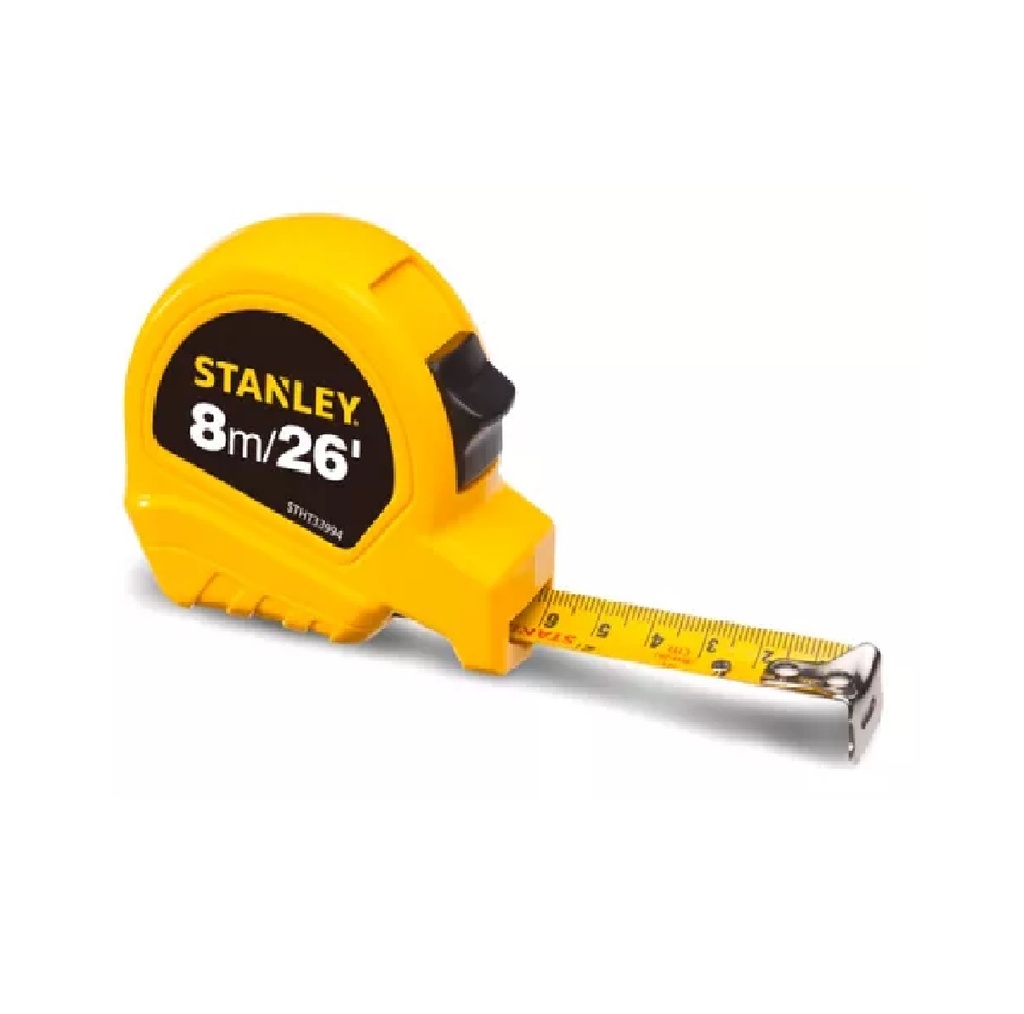 CINTA METRICA / CON BOTON DE TRANCA 25 MM X 8 MTS REF. STHT33994-840 MARCA STANLEY