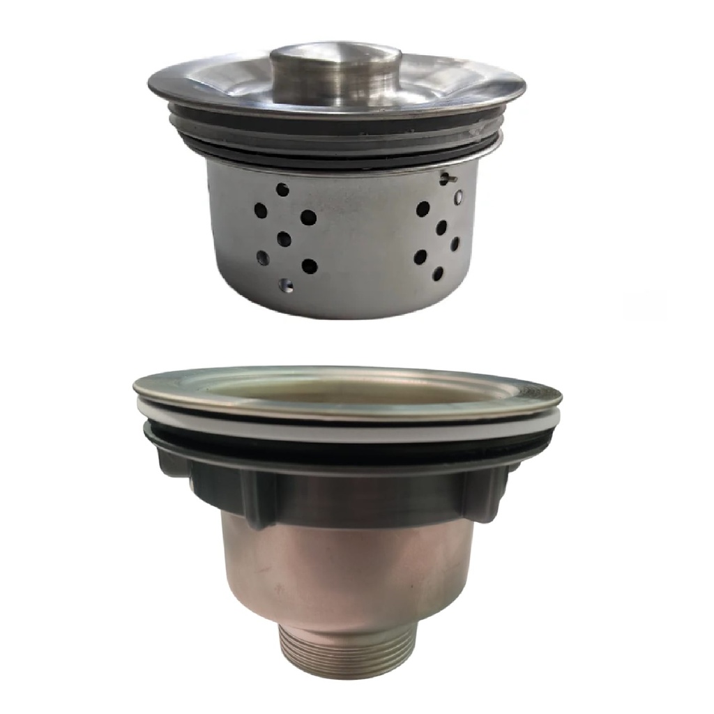 DESAGUE FREGADERO ACERO INOX. CON CANASTA Y TAPA REF. DS270 / 049898 MARCA FAGUAX