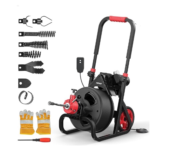 DESTAPADOR DE CAÑERIA / DRENAJE 700W 1720 RPM AUT GUAYA 3/8" X 30MT DIAMETRO TUB. DE 1.5 A 3" POPULO