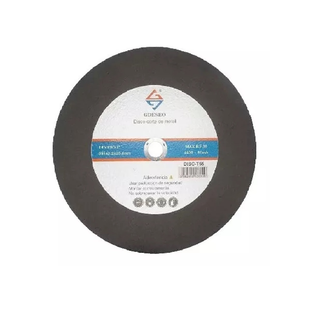 DISCO DE CORTE P/ TROZADORA 14" X 3.2 MM X 1" REF.DISC-T55 MARCA GDESEO
