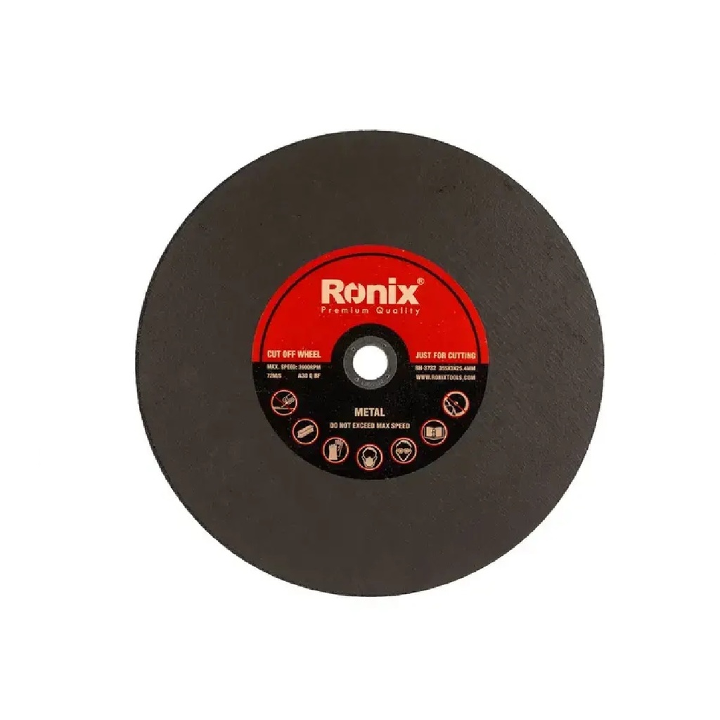 DISCO DE CORTE P/TRONZADORA 14" 355 X 3 X 25.40 MM 3.900 RPM REF. RH-3732 MARCA RONIX