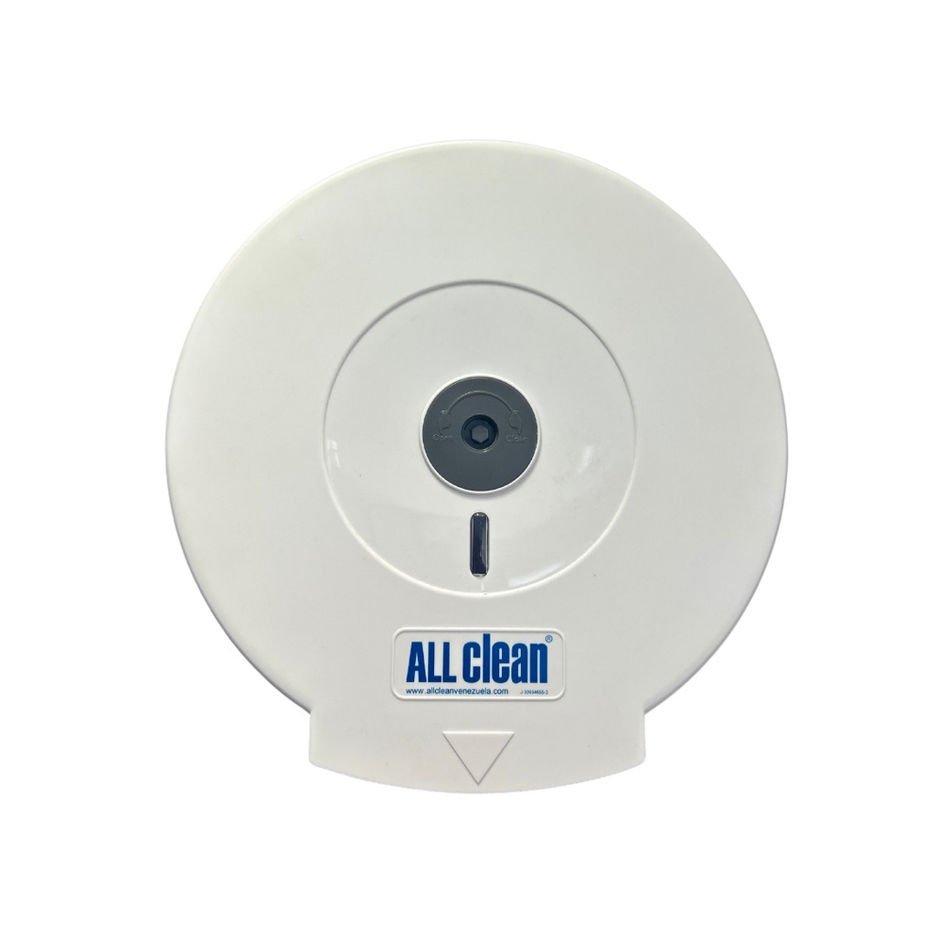 DISPENSADOR ABS DE PAPEL HIGIENICO INSTITUCIONAL 9" COLOR BLANCO REF. NJCD8008A MARCA ALL CLEAN