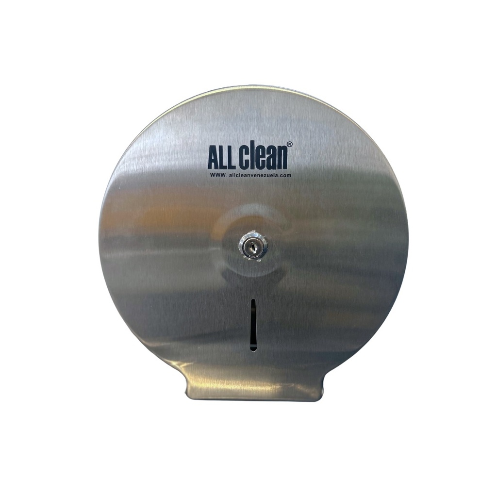DISPENSADOR ACERO INOXIDABLE DE PAPEL HIGIENICO INSTITUCIONAL 9" REF. Y4516 MARCA ALL CLEAN
