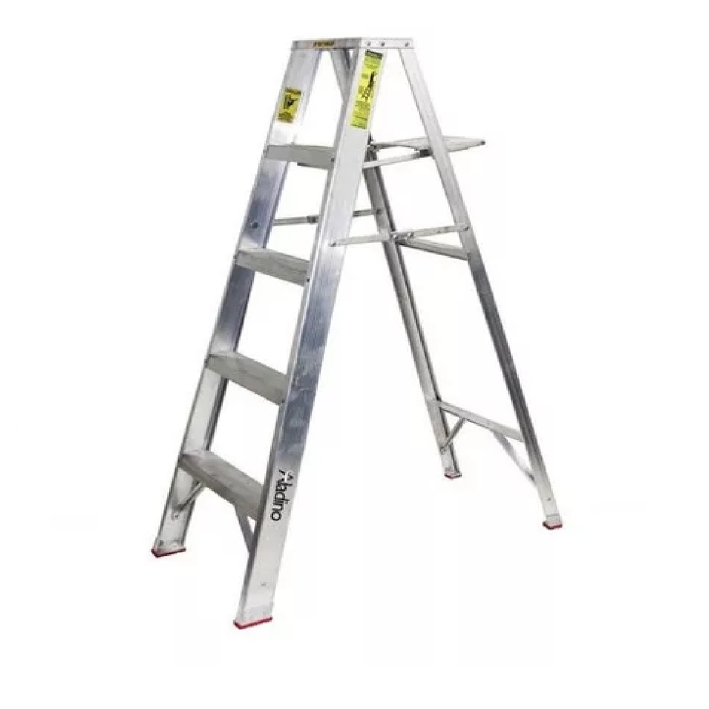 ESCALERA TIPO TIJERA ALUMINIO PREMIUM 05 TRAMOS 150 X 30 CM C/ TOPE AMARILLO 200 KG REF CP05 ALADINO