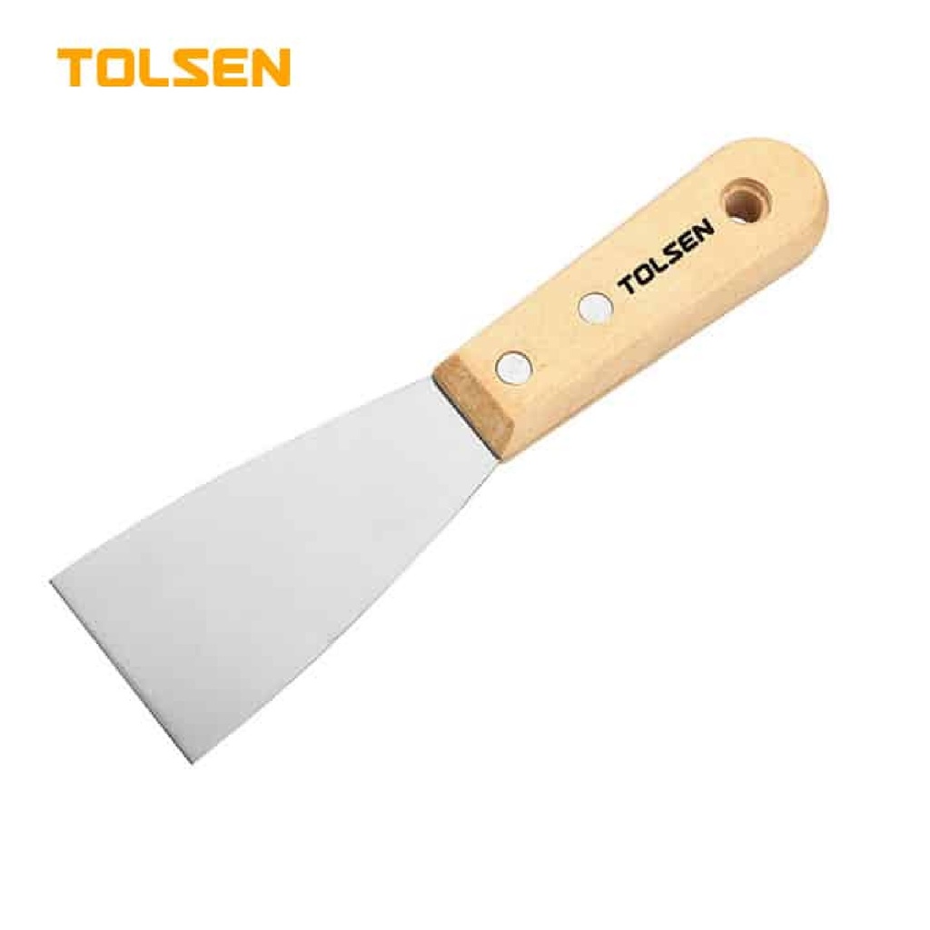 ESPATULA DE ACERO CON MANGO DE MADERA DE 4" - 100 MM REF. 40205 MARCA TOLSEN