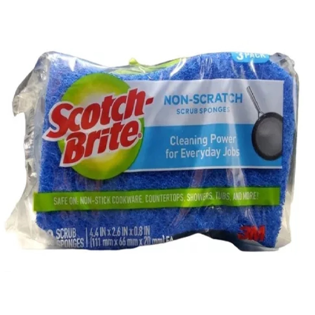 ESPONJA AZUL CERO RAYAS 1 PZA SCOTH BRITE REF. 001833 / ESP-716 MARCA 3M
