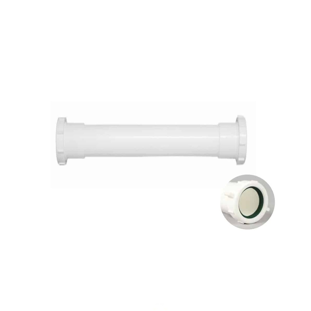 EXTENSION P/DESAGUE FREGADERO 1 1/2" X 6" PVC CON BORDE Y ROSCA REF. M42126 / 030807 MARCA MHILER