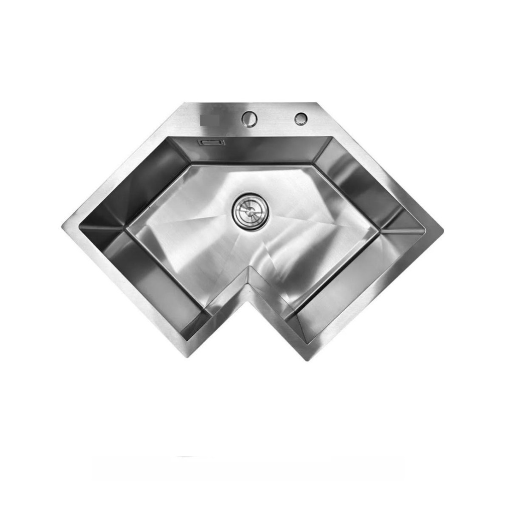 FREGADERO DE ESQUINA 1 TINA ACERO INOX. SOBRE TOPE 64 X 64 X 22CM REF. FRE.01.17 MARCA BARI