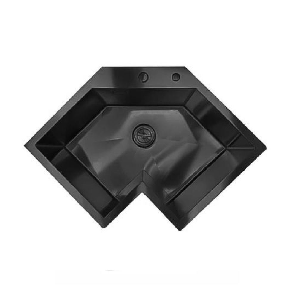 FREGADERO DE ESQUINA 1 TINA ACERO INOX. SOBRE TOPE 64 X 64 X 22CM C/NEGROB REF. FRE.01.18 MARCA BARI