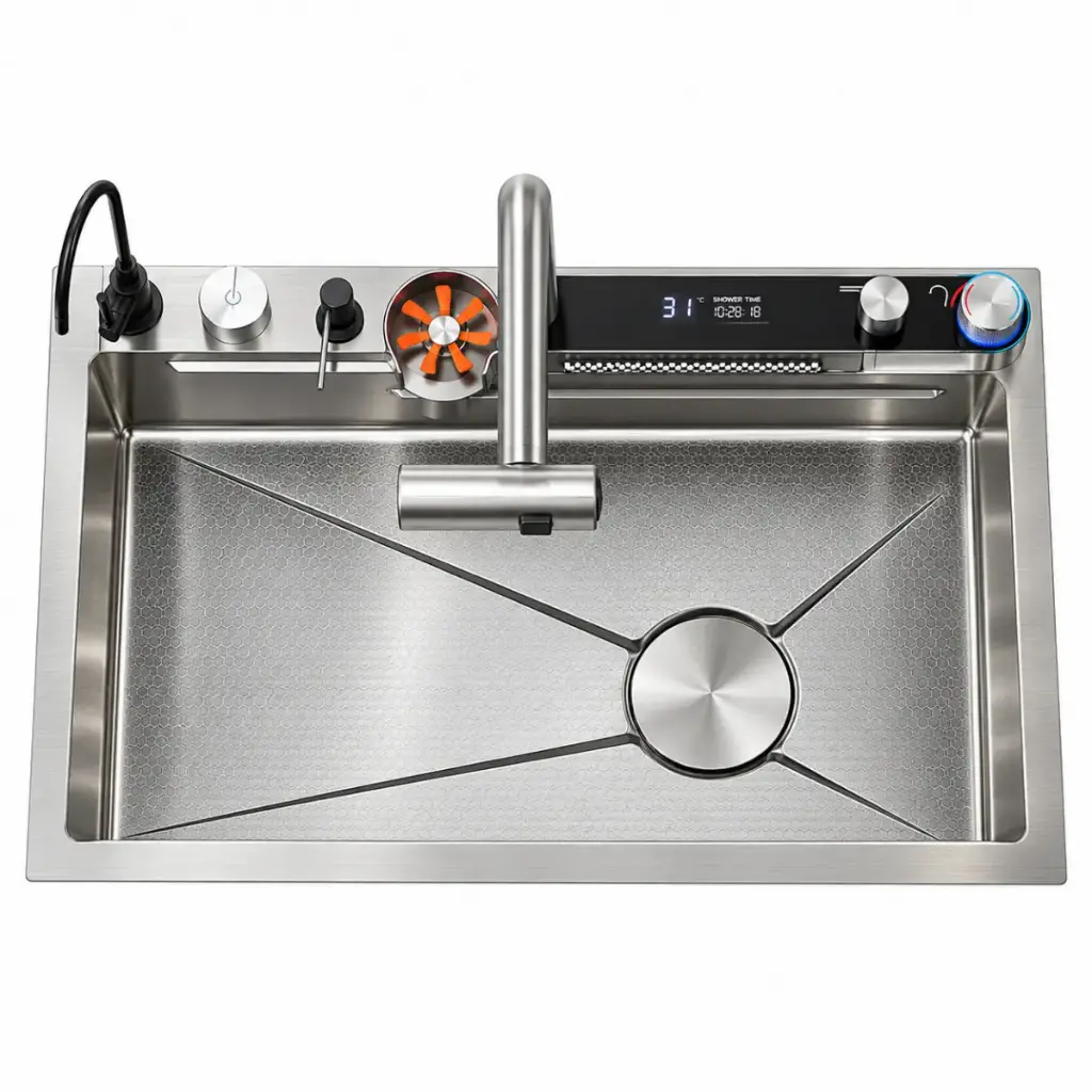FREGADERO MULTIFUNCIONAL ACERO INOX. BAJO TOPE 82 X 46 X 22 CM BRUSH DIAMANTE REF FRE.01.19 BARI