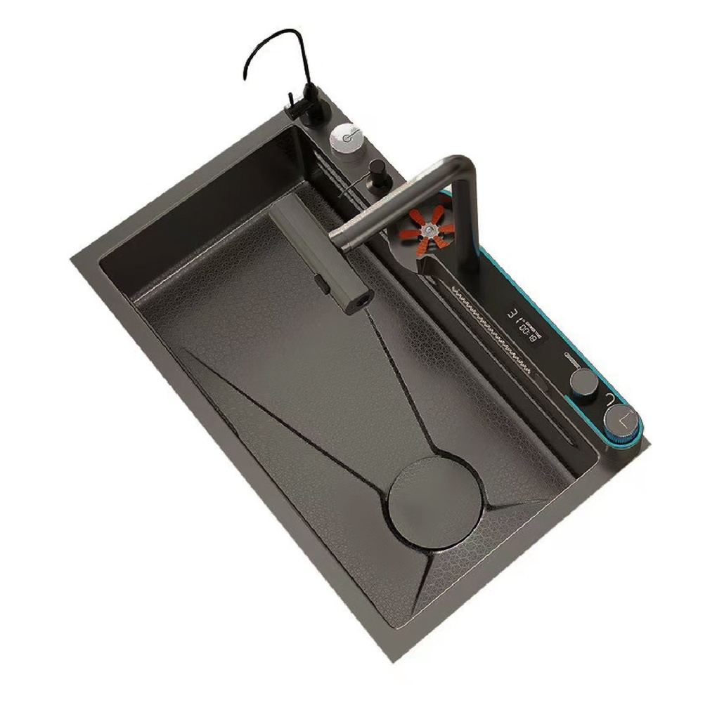 FREGADERO MULTIFUNCIONAL ACERO INOX. BAJO TOPE 82 X 46 X 22 CM NEGRO DIAMANTE REF FRE.01.20 BARI