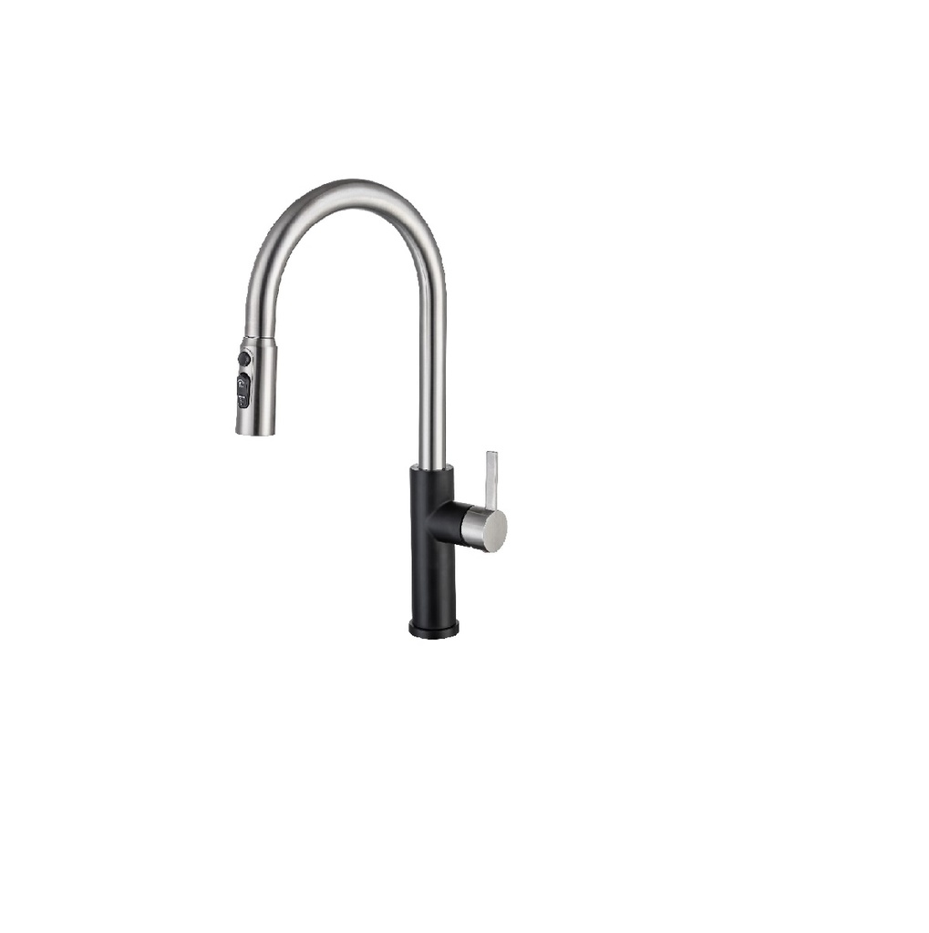 GRIFERIA MONOMANDO ALTO P/ FREGADERO ACERO INOX MANGUERA EXTRAIBLE SATINADO REF GIRONA GASCO