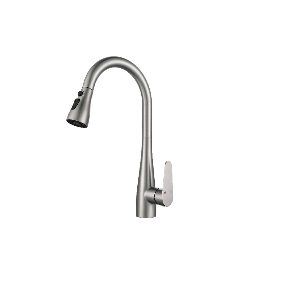 GRIFERIA MONOMANDO ALTO P/ FREGADERO ACERO INOX MANGUERA EXTRAIBLE SATINADO REF TOLEDO GASCO