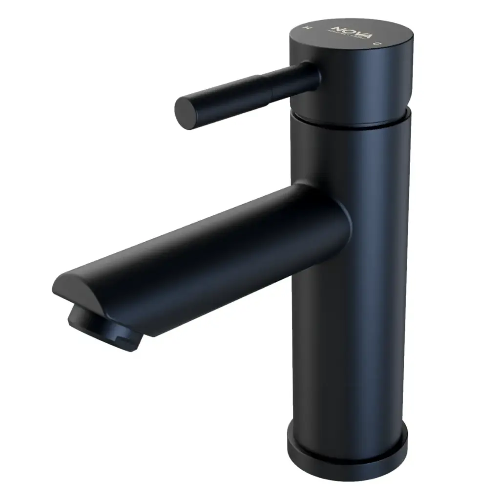 GRIFERIA MONOMANDO BAJO PARA LAVAMANO SERIE SIRUS NOIR / NEGRO MATE REF NVGRI9802 MARCA NOVA