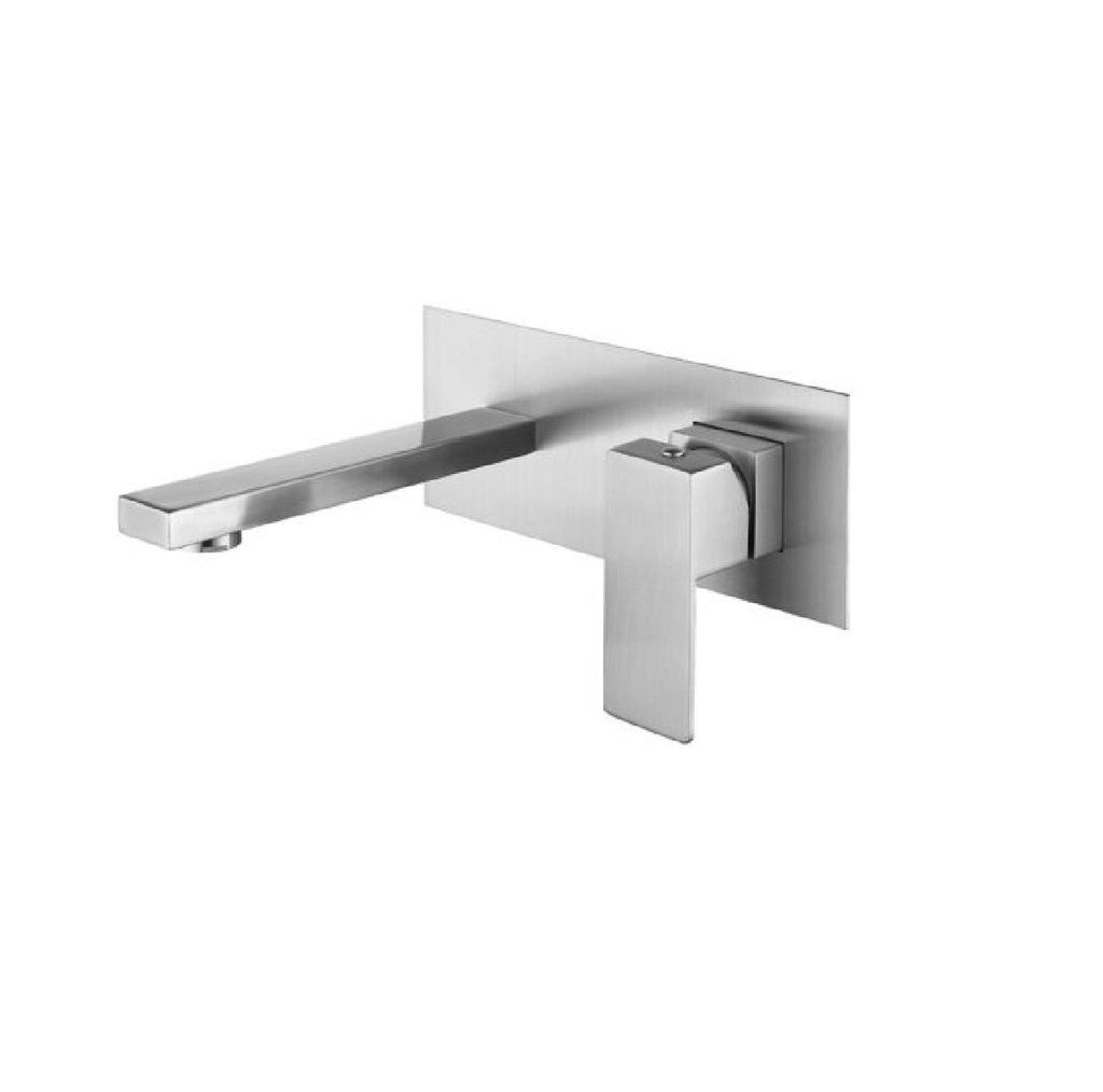 GRIFERIA MONOMANDO DE PARED PARA LAVAMANO SATINADA REF. GRI-954 MARCA UNIQUE