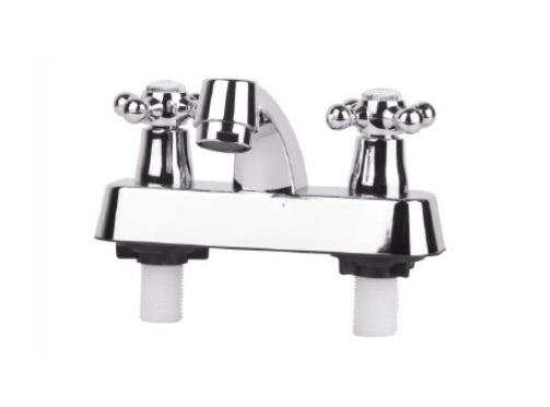 GRIFERIA PARA LAVAMANO DOBLE CUERPO DE PLASTICO POMO CRUZ REF. LFR-607 MARCA GDESEO