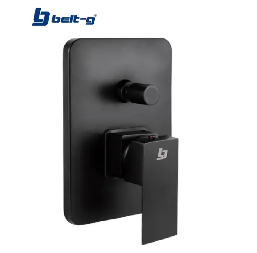 GRUPO PARA DUCHA MONOMANDO SQUARE BLACK SIN REGADERA C/ DESVIADOR REF GRI-1621 / 027098 MARCA BELT-G