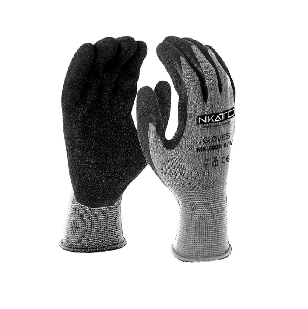 GUANTE D/ LATEX NEGRO 13" TALLA "L" REF. NIK-6000L MARCA NIKATTO