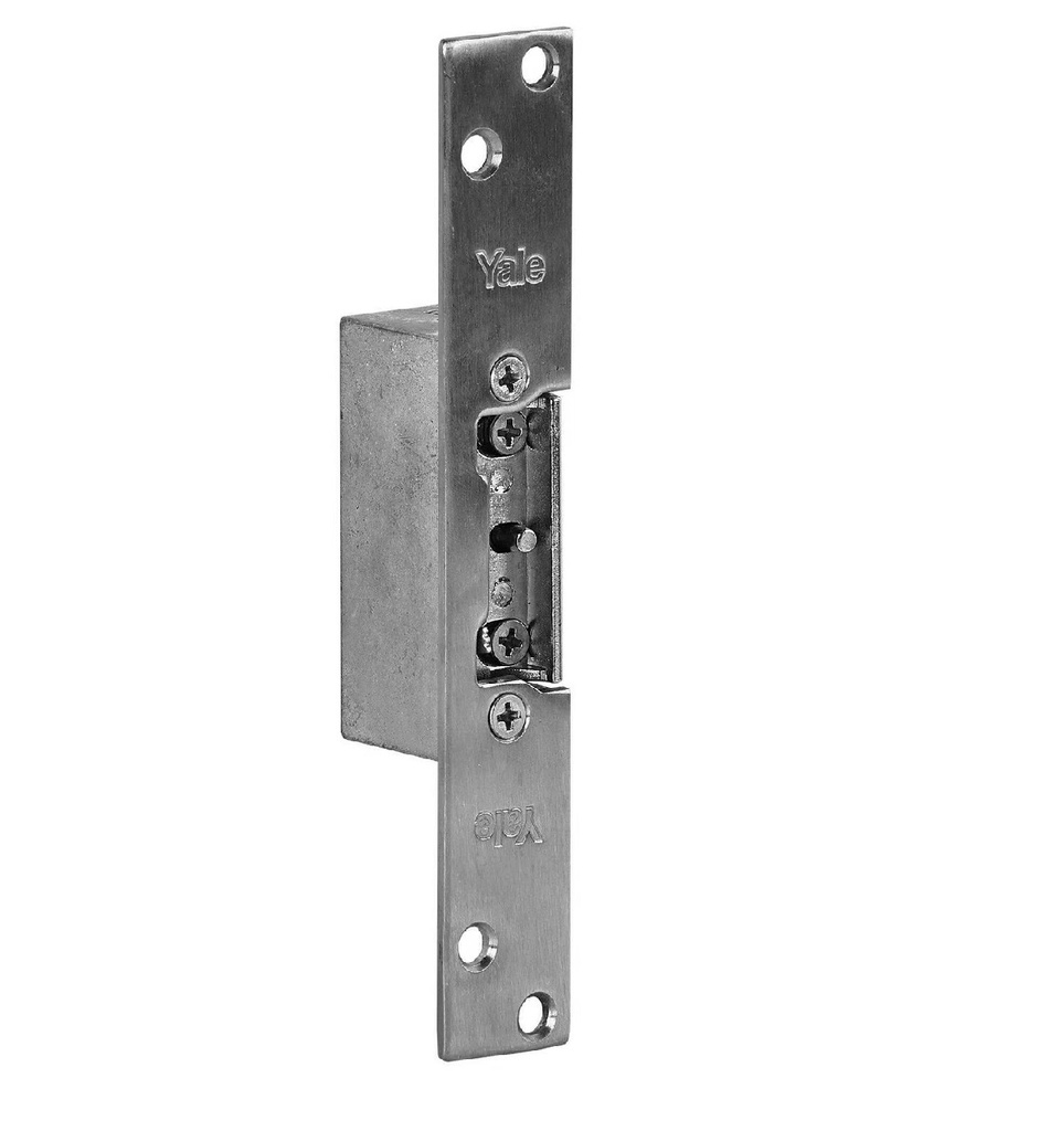 HEMBRILLA ELECTRICA DE 110 - 220 V SALIDA 12 V PLACA CORTA PLATEADA REF. 7704359104992 MARCA YALE