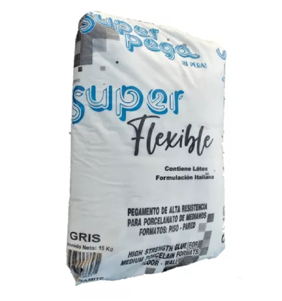 PEGO BLANCO FLEXIBLE SACO 15 KG MARCA SUPER PEGA