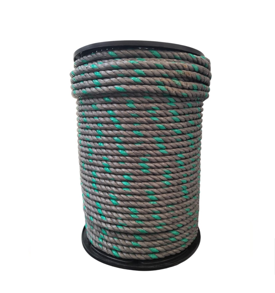 MECATE SINTETICO / RAFIA DE 1/2" - 13 MM GRIS - VERDE POR METRO REF. RAF04450 / 001756 MARCA CIPLAS