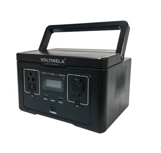 INVERTER ESTACION DE CARGA 600 W (256Wh) 2 TOMA AC + 2 USB A + 1 C +1 TOMA 12V (CARGA RAPIDA 1H) CPN PANTALLA LCD MOD.CENTINELA 600 COD.856509 MARCA VOLTINELA