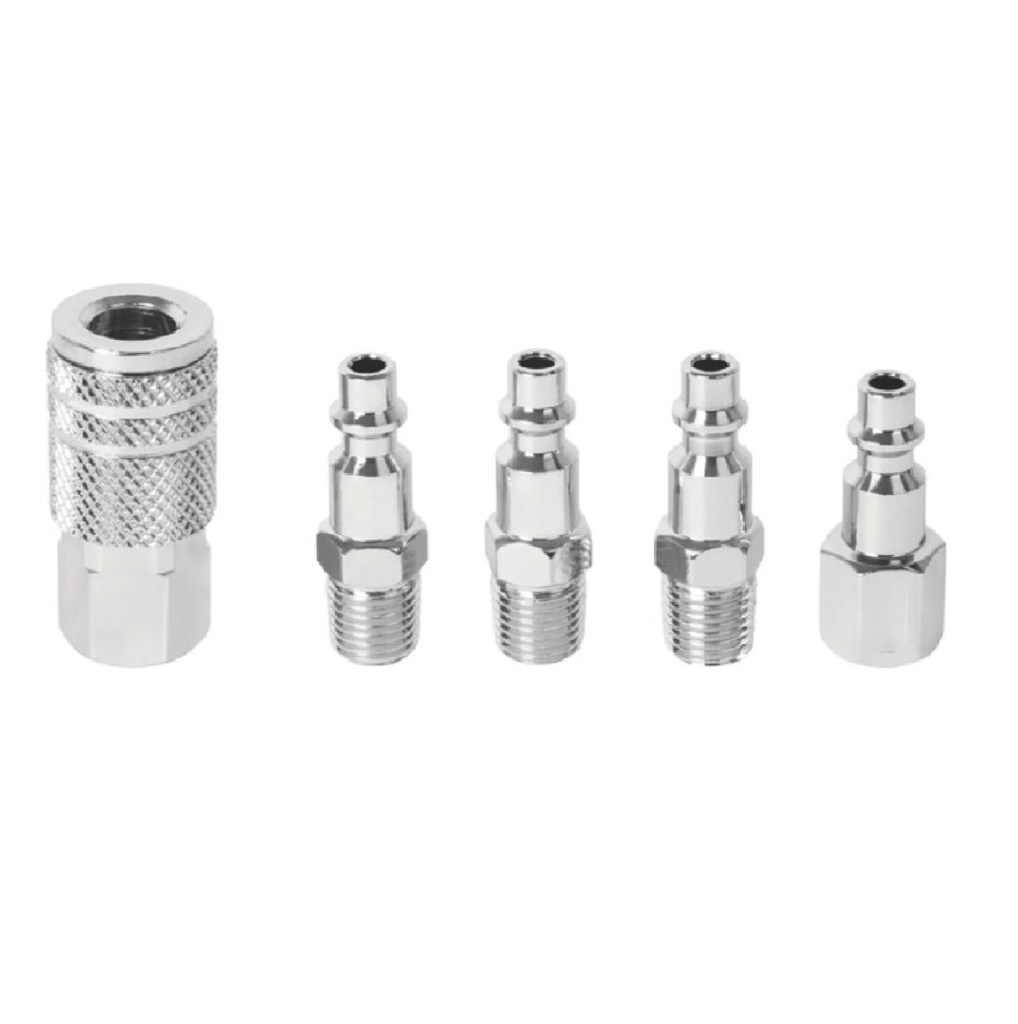 JUEGO DE ACOPLE Y CONECTORES RAPIDO 1/4 X 1" 5 PZAS REF. NIK-AC1914 / 110715 MARCA NIKATTO