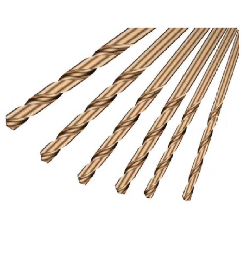 JUEGO DE BROCAS ACERO COBALTO 3/8" - 1/2" (6 UN) P/METAL-MADERA-PVC REF. NIK-05030 / 165470 MARCA NIKATTO