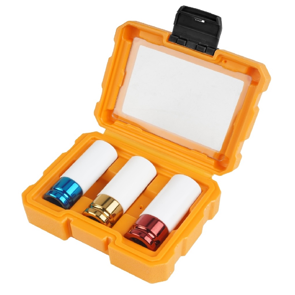 JUEGO DE DADOS 03 PZAS DE IMPACTO EN MM. CUADRANTE DE 1/2" (17 - 19 - 21 MM) REF. 15510 MARCA TOLSEN