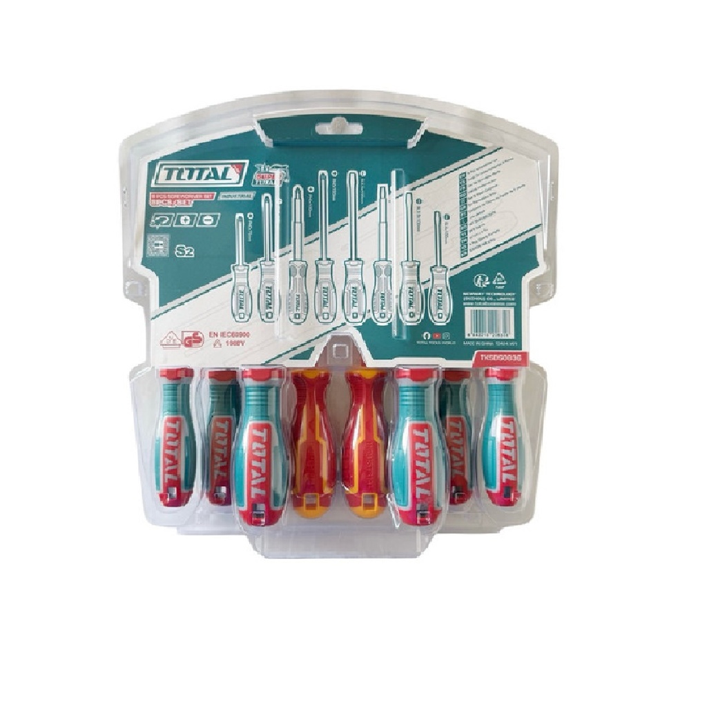 JUEGO DE DESTORNILLADORES 8 PZAS REF. TKSDS0836 / 226358 MARCA TOTAL TOOLS
