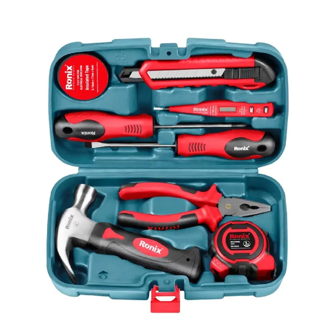 JUEGO DE HERRAMIENTAS MANUALES 8 PIEZAS C/ MALETA REF. RS-0002 / 223664 RONIX