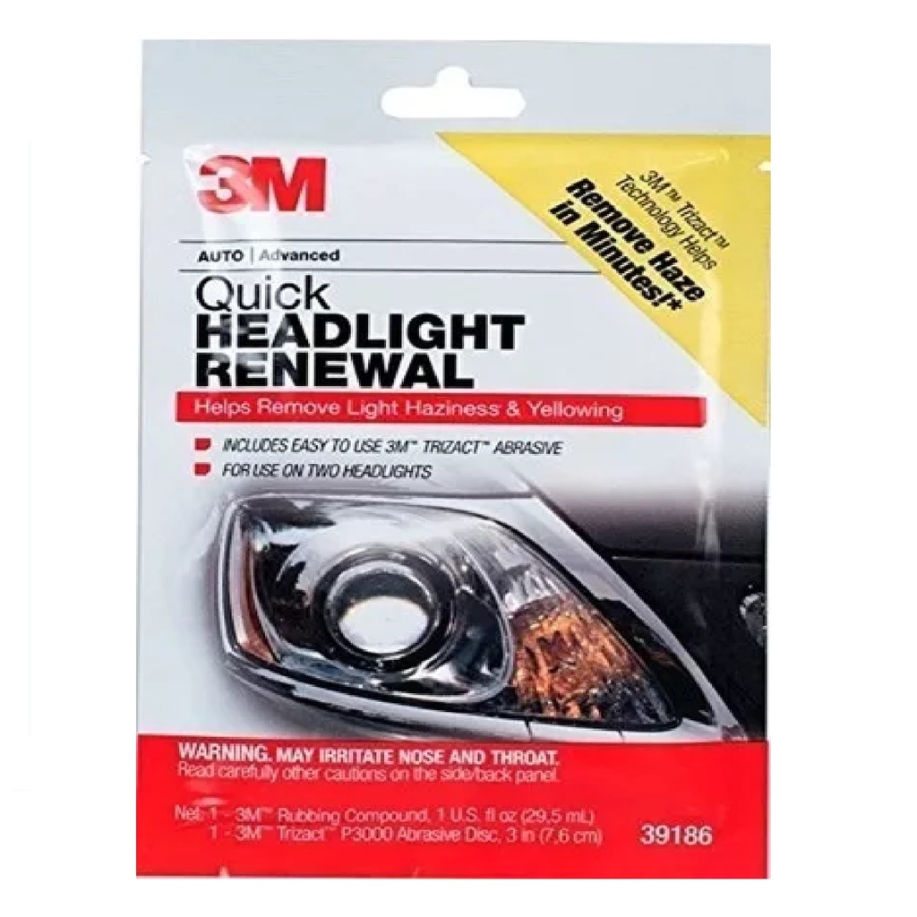 KIT RESTAURADOR / LIMPIADOR DE FAROS REF. KIT-701 / 39186 / 051131391864 MARCA 3M