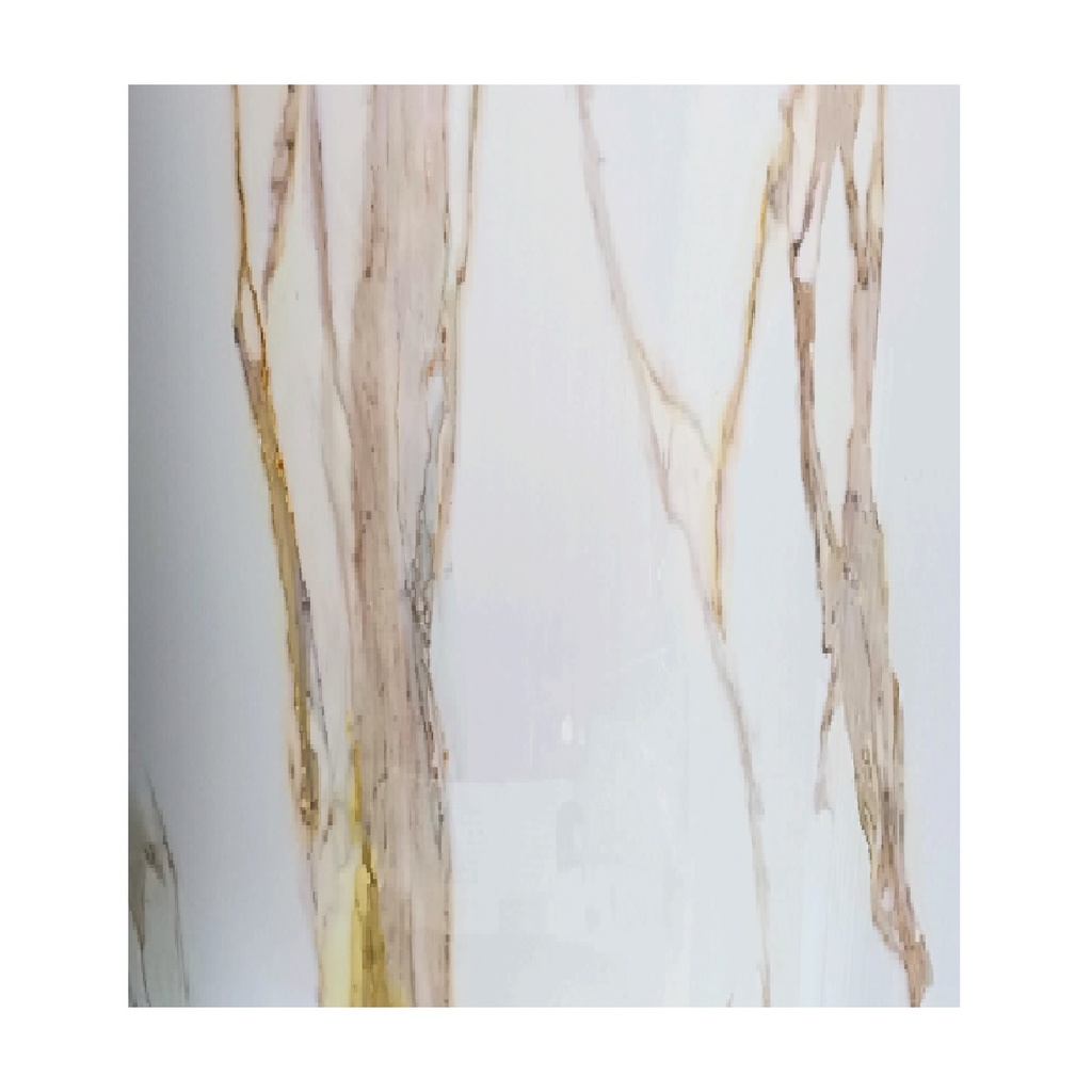 LAMINA DE PVC MARMOLIZADA 1.22 MTS X 2.44 MTS C/ BLANCO ARENA - VETA GOLD REF. HC-LPV8 MARCA HCI