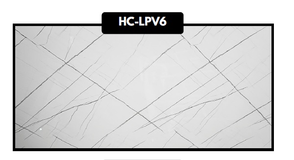 LAMINA DE PVC MARMOLIZADA 1.22 MTS X 2.44 MTS C/ BLANCO PIEDRA -VETA MARRON REF. HC-LPV6 MARCA HCI