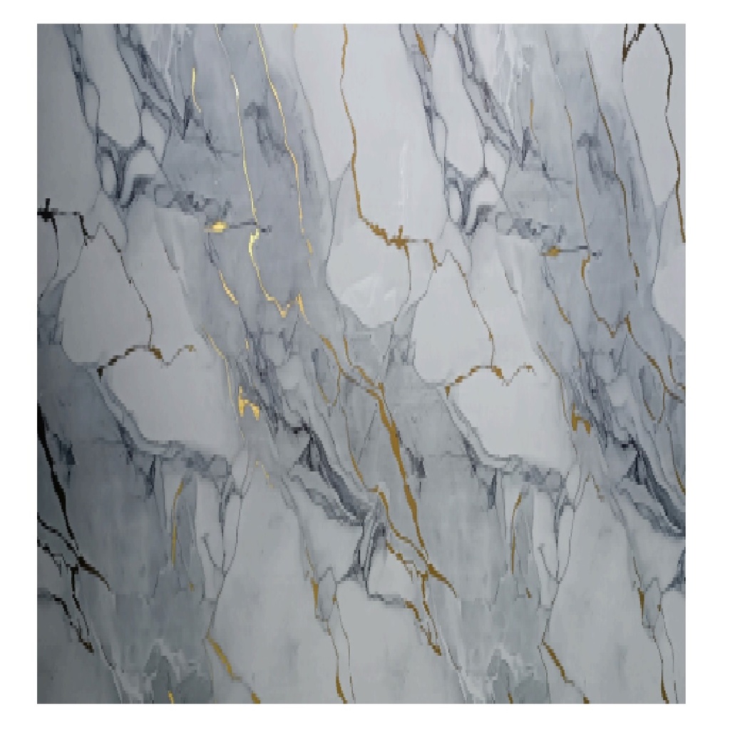 LAMINA DE PVC MARMOLIZADA 1.22 MTS X 2.44 MTS C/ GRIS - VETA GOLD REF. HC-LPV7 MARCA HCI