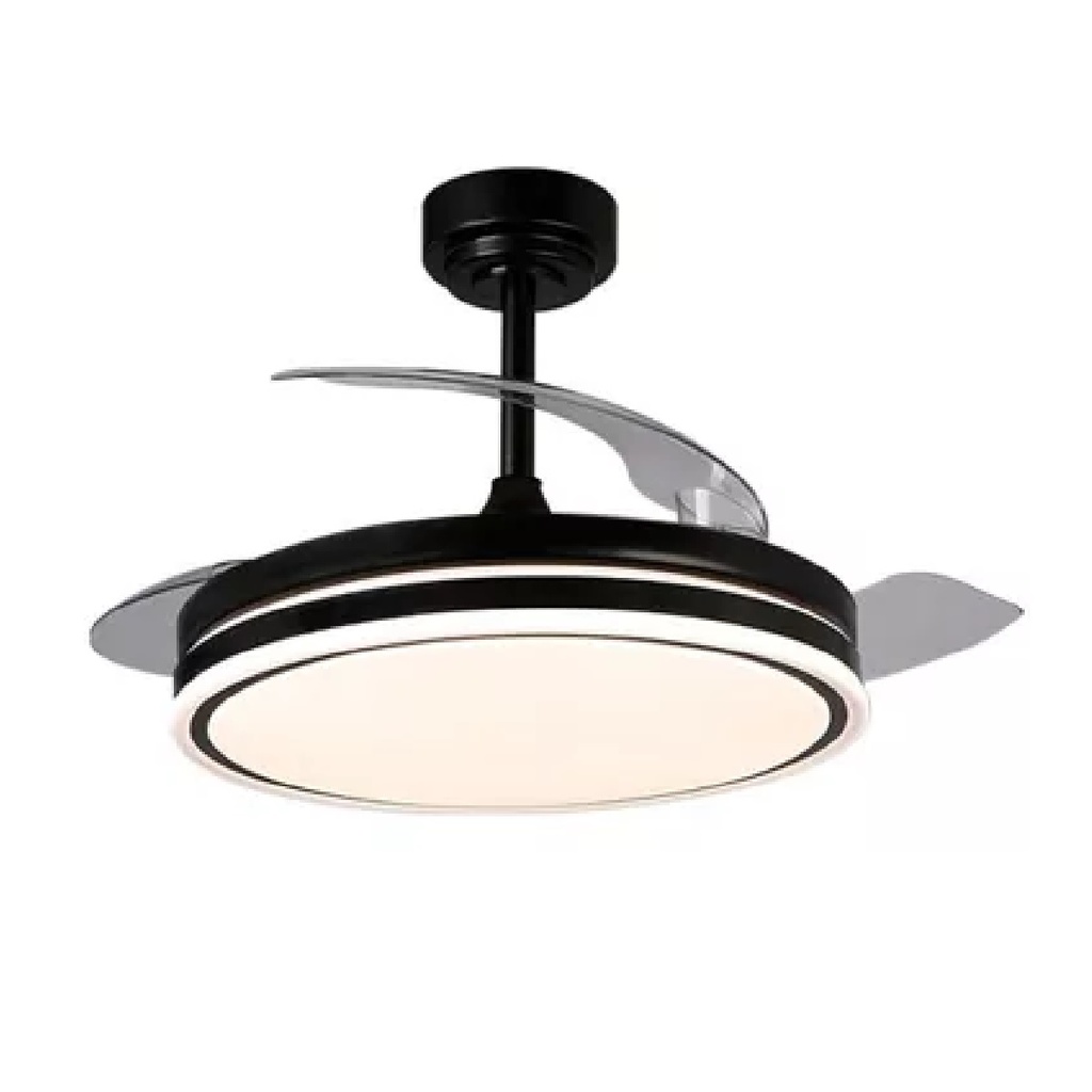 LAMPARA / VENTILADOR 6 VELC. ASPA 14" AJUSTE ROTATORIO BLANCO / NEGRO REF. HEA LIGHT