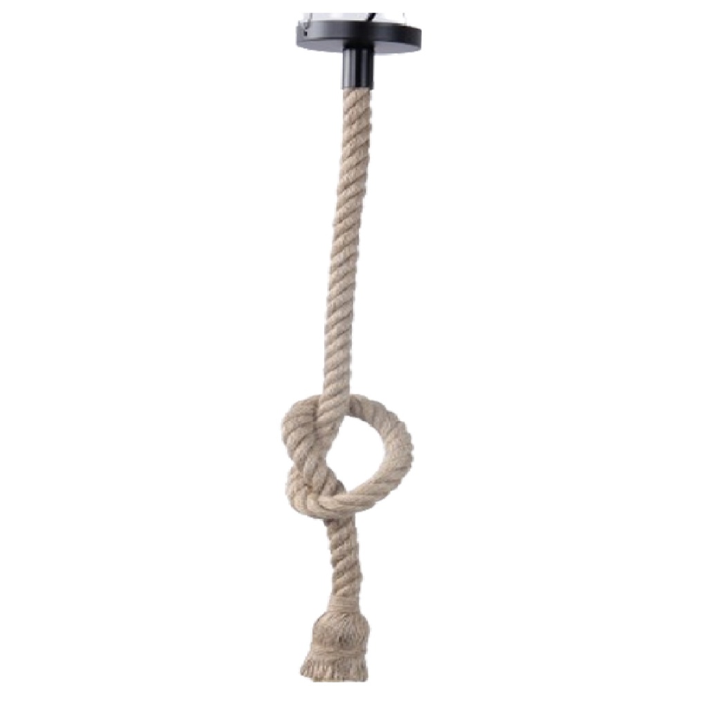 LAMPARA COLGANTE / SOCATE E27 40 W CORDEL MECATE BEIGE 91 CM REF. LD02 / 046521 MARCA LUMISTAR