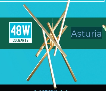 LAMPARA COLGANTE ASTURIA 48W 3 TONOS CCT 110-260V C/CONTROL C/ ORO REF S-ASTURIA-C-O /503117 LUCERNA