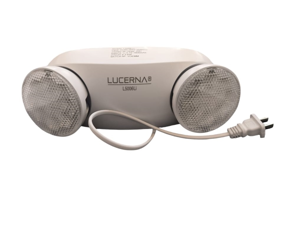 LAMPARA DE EMERGENCIA 2 X 1.8W 350 LUMENS 3.7V 1.8AH 85-265V (USO 2 HR) REF L5006LI / 503605 LUCERNA