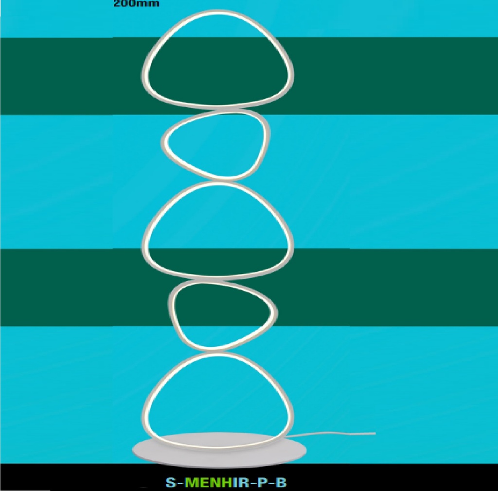 LAMPARA DE PIE MENHIR 48 W 3 TONOS 110-260V CONTROL P/ INTERR. C/ BLANCO REF. S-MENHIR-P-B LUCERNA