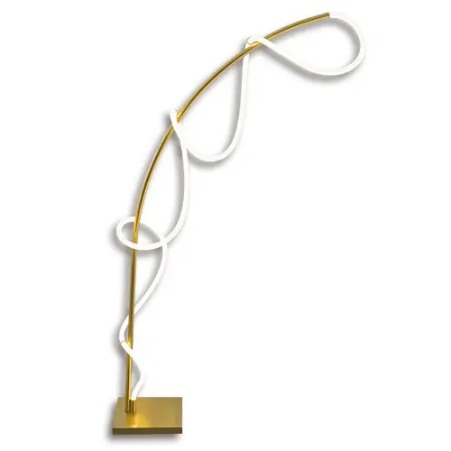 LAMPARA DE PIE WAVE 50 W 3 TONOS 110-260 V CONTROL POR INTERRUPTOR C/ ORO REF. S-WAVE-P-O LUCERNA