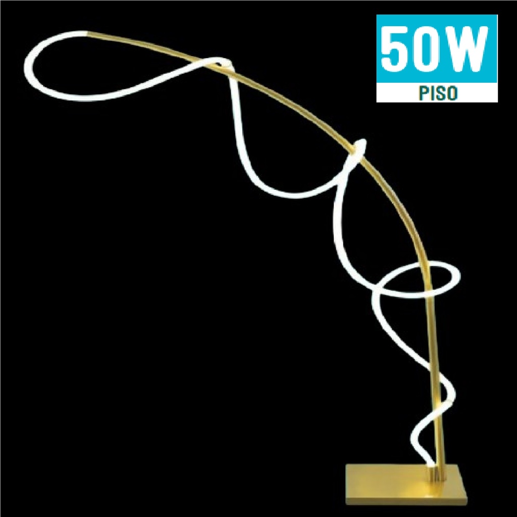 LAMPARA DE PIE WAVE 50 W 3 TONOS 110-260 V CONTROL POR INTERRUPTOR C/ ORO REF. S-WAVE-P-O LUCERNA