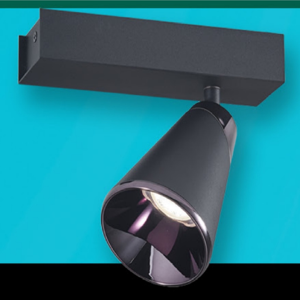 LAMPARA LED INTEG. T/BALA 12W 1125 LM 3 TONOS 100-240V TECHO/PARED NEGRO REF S-VULCANO-A-N-1 LUCERNA