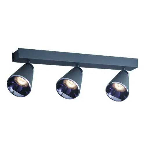 LAMPARA LED INTEG. T/BALA 36W 3375 LM 3 TONOS 100-240V TECHO-PARED NEGRO REF S-VULCANO-A-N-3 LUCERNA