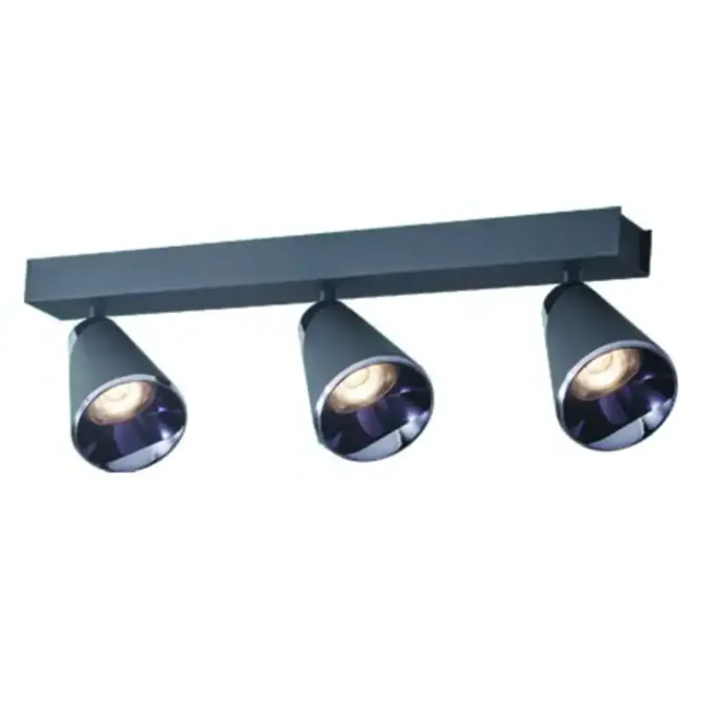 LAMPARA LED INTEG. T/BALA 36W 3375 LM 3 TONOS 100-240V TECHO-PARED NEGRO REF S-VULCANO-A-N-3 LUCERNA