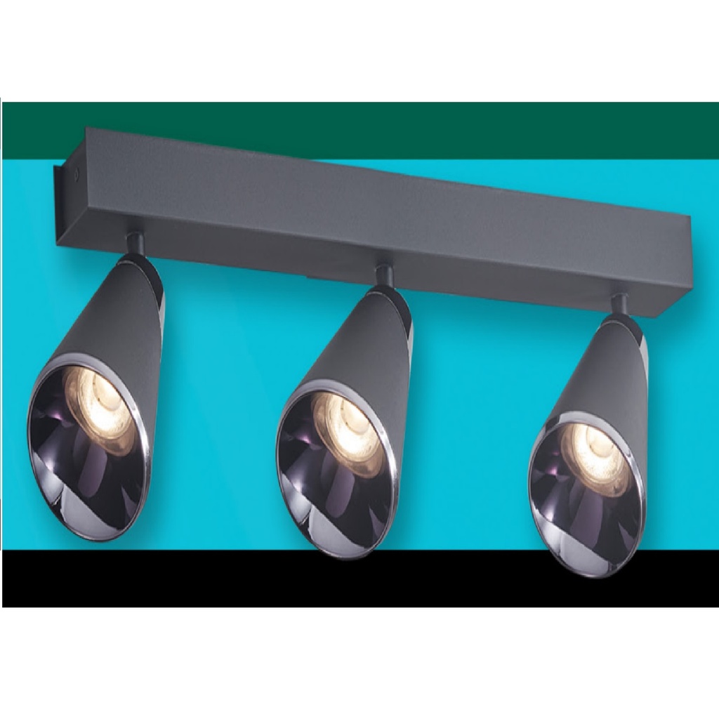 LAMPARA LED INTEG. T/BALA 36W 3375 LM 3 TONOS 100-240V TECHO-PARED NEGRO REF S-VULCANO-A-N-3 LUCERNA