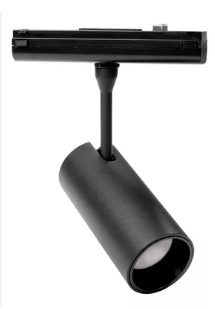 LAMPARA LED INTEGRADA TIPO BALA 30W 3000K 48V 1100LM ORIENT. NEGRO P/RIEL TRACK LIGHT MAGNET. LUMIND