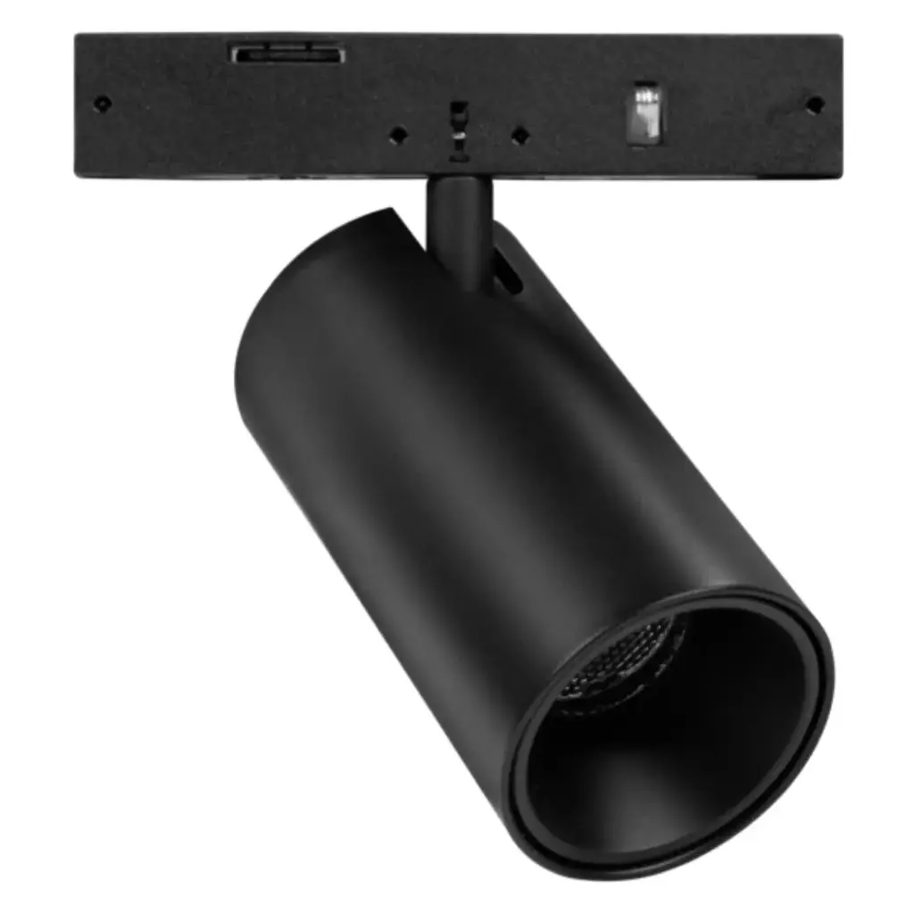 LAMPARA LED INTEGRADA TIPO BALA 3W 3000 K 24VDC NEGRO P/RIEL MAGNETICO ULTRADELGADO REF. 1004 LUMIND