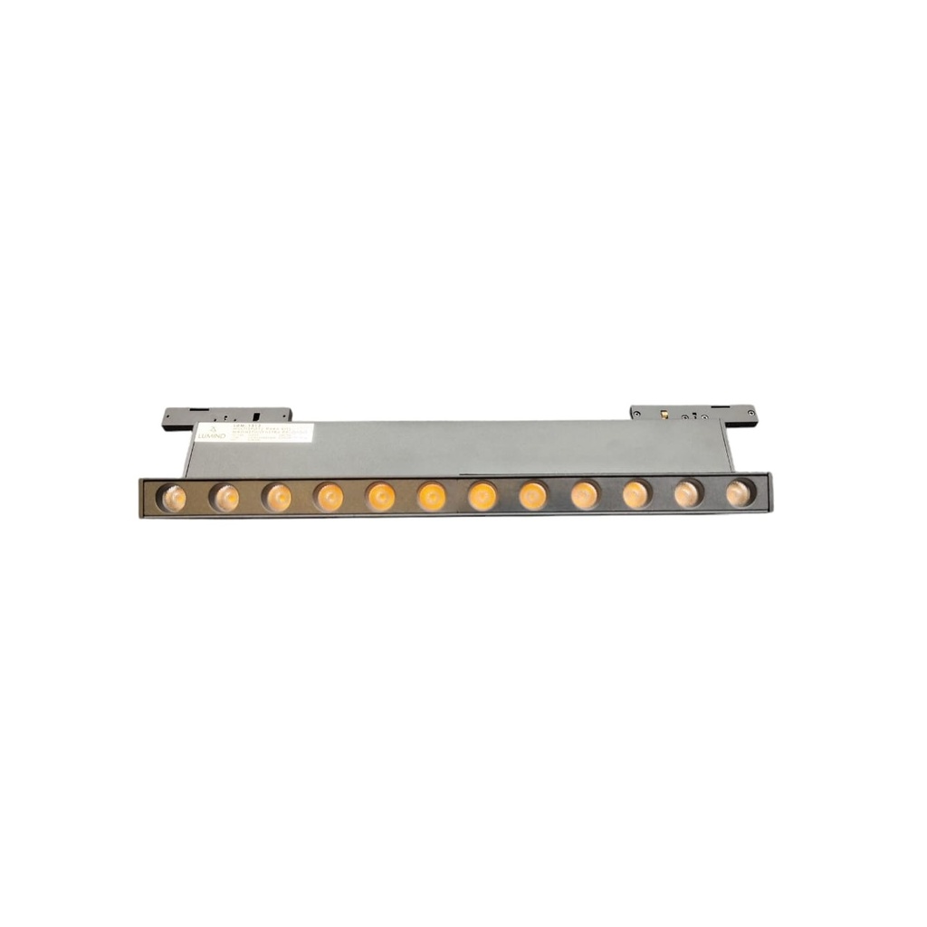 LAMPARA LINEAL MULTISPOT 12 W 24V 3000K P/RIEL MAGNETICO ORIENTABLE NEGRO REF.LUM-1312 LUMIND