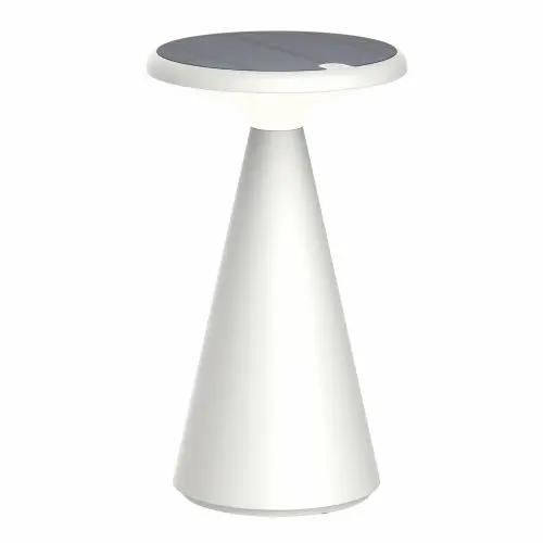 LAMPARA MESA P/EXTERIOR FUNGHI 2000 MAH C/PANEL SOLAR+PUERTO USB IP44 C/BLANCO REF FUNGHI-B LUCERNA